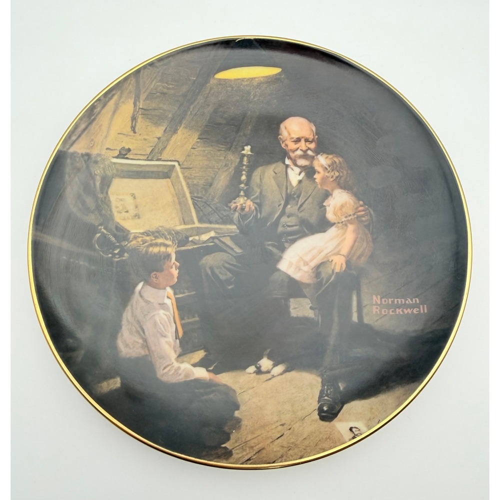 Norman Rockwell Grandpa Treasure Chest Knowles Collector Plate 10163W 84-R70-6.2